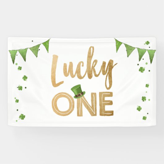 Lucky One St Patrick's Day Verjaardag Banner Clove (Horizontaal)