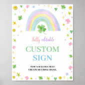 Lucky One St Patrick's Day Verjaardag Custom Sign Poster (Voorkant)