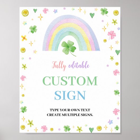 Lucky One St Patrick's Day Verjaardag Custom Sign Poster (Voorkant)