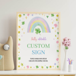 Lucky One St Patrick's Day Verjaardag Custom Sign Poster