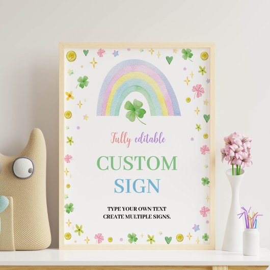 Lucky One St Patrick's Day Verjaardag Custom Sign Poster