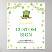 Lucky One St Patrick's Day Verjaardag Custom Sign Poster (Voorkant)
