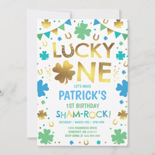 Lucky One verjaardagsuitnodiging St. Patrick's Par Kaart (Voorkant)