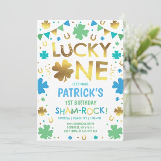 Lucky One verjaardagsuitnodiging St. Patrick's Par Kaart (Staand voorkant)