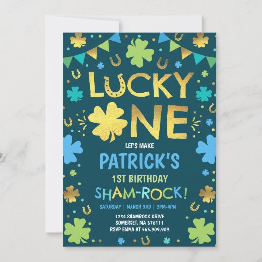 Lucky One verjaardagsuitnodiging St. Patrick's Par Kaart (Voorkant)