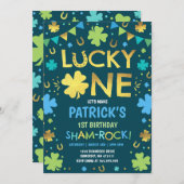 Lucky One verjaardagsuitnodiging St. Patrick's Par Kaart (Voorkant / Achterkant)