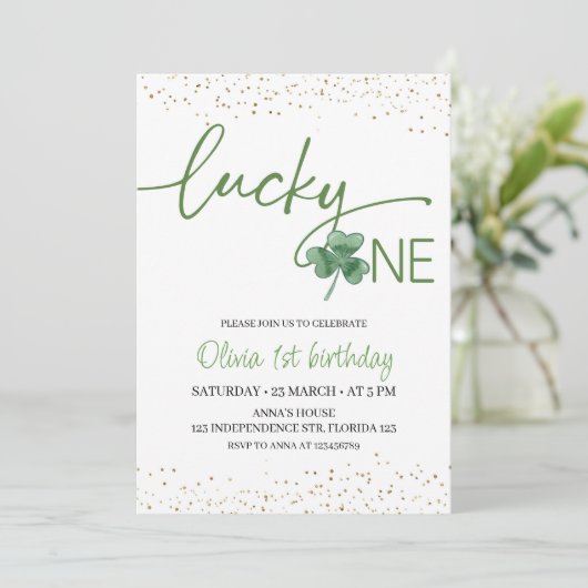 Lucky One verjaardagsuitnodiging, St. Patrick's th Kaart (Staand voorkant)