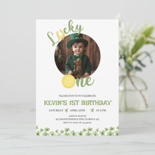 Lucky One verjaardagsuitnodiging, St. Patrick's th Kaart (Staand voorkant)