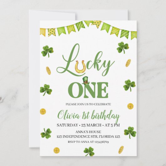 Lucky One verjaardagsuitnodiging, St. Patrick's th Kaart (Voorkant)