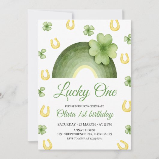 Lucky One verjaardagsuitnodiging, St. Patrick's th Kaart (Voorkant)