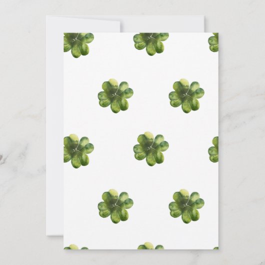 Lucky One, Vier Leaf Clover First Birthday Kaart (Achterkant)