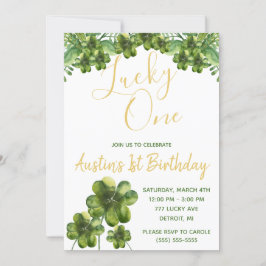 Lucky One, Vier Leaf Clover First Birthday Kaart
