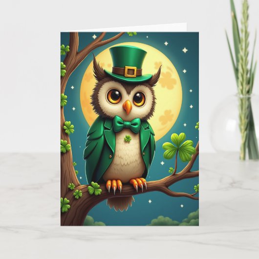 Lucky Owl Feestelijke Fun Kaart (Voorkant)