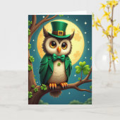 Lucky Owl Feestelijke Fun Kaart (Gele Bloem)
