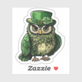Lucky Owl St. Patrick's Day Sticker (Vel)