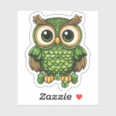 Lucky Owl St. Patrick's Day Sticker (Vel)