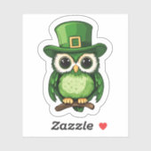 Lucky Owl St. Patrick's Day Sticker (Vel)
