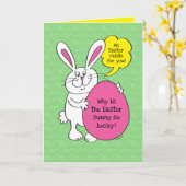 Lucky Paaster Bunny Funny Riddle voor kinderen Kaa Kaart (Gele Bloem)