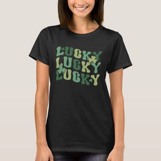 Lucky Patrick's Day Groovy Day Drinking Retro Sham T-shirt (Voorkant)