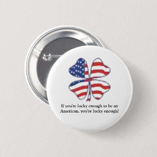 Lucky Patriot Ronde Button 5,7 Cm (Voorkant /achterkant)