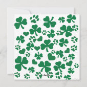 Lucky Paws St. Patrick's Day kaart met klaverpatro (Achterkant)