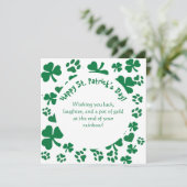 Lucky Paws St. Patrick's Day kaart met shamrock mo (Staand voorkant)