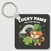 "Lucky Paws St. Patrick's Day Puppy" Sleutelhanger (Voorkant)