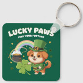 "Lucky Paws St. Patrick's Day Puppy" Sleutelhanger (Achterkant)