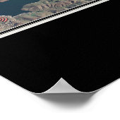 Lucky Peak en Arrowrock Lakes Idaho Satellite Map Poster (Hoek)