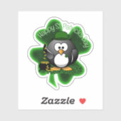 Lucky Penguin St. Patrick's Dag Sticker (Vel)
