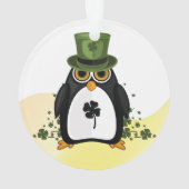 Lucky Penguin St. Patrick's Day Clover Iers Ornament (achterkant)