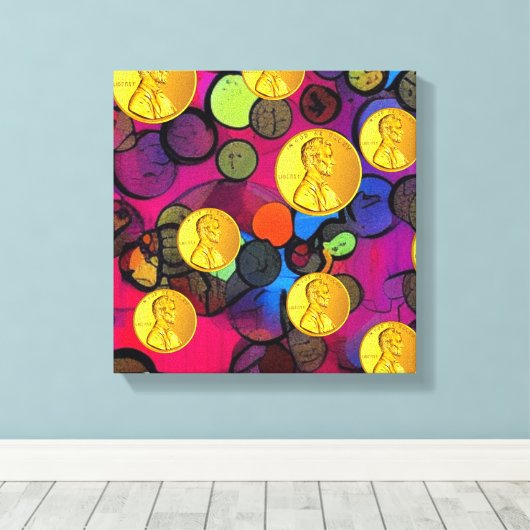 Lucky Pennies Canvas Afdruk (Insitu (Houten vloer))