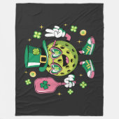 Lucky Pickleball Hoed Ierse Shamrock Fleece Deken (Voorkant)