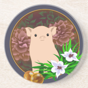 Lucky Pig Zandsteen Onderzetter