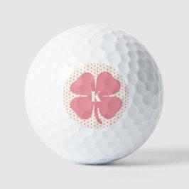 Lucky Pink Clover met Monogram Golfballen