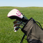 Lucky Pink Glitter Hoefijzer met Monogram Golfheadcover (Insitu)
