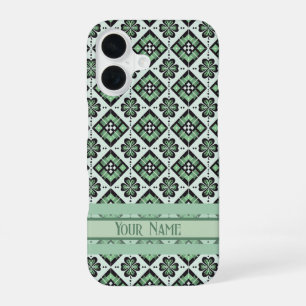 Lucky Plaid Klaver Pattern iPhone 16 Hoesje