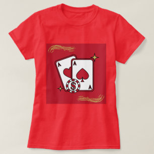 Lucky Poker Aces Casino Dames T-Shirt