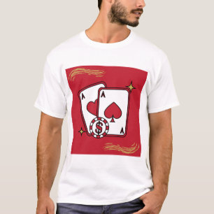 Lucky Poker Aces Casino Heren T-Shirt