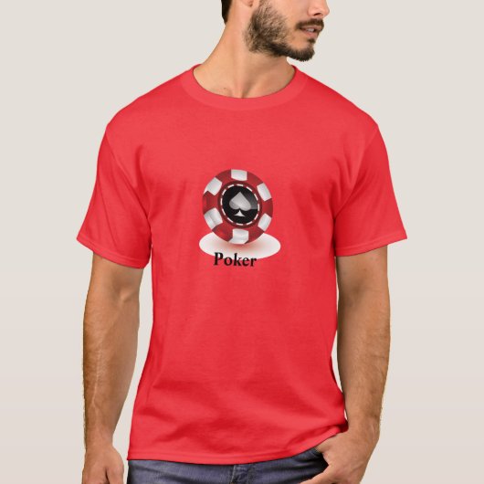Lucky Poker Chip Mannen T-Shirt (Voorkant)