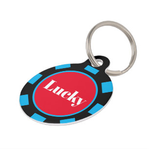 Lucky poker chip marker huisdier ID label voor hon Huisdierpenning