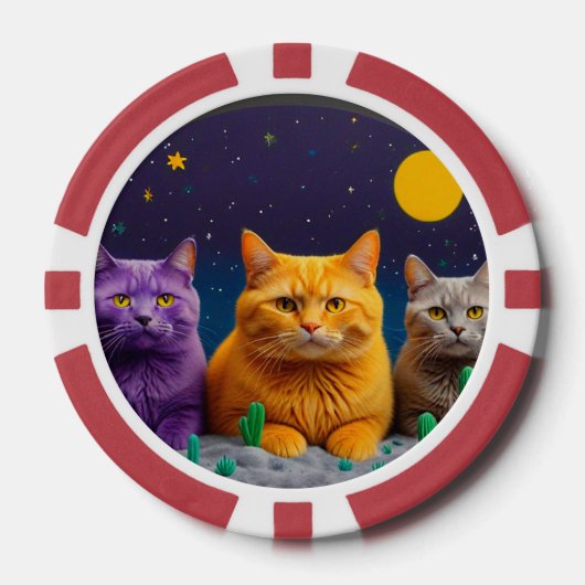Lucky Poker Chips for Cat Lovers (Voorkant)
