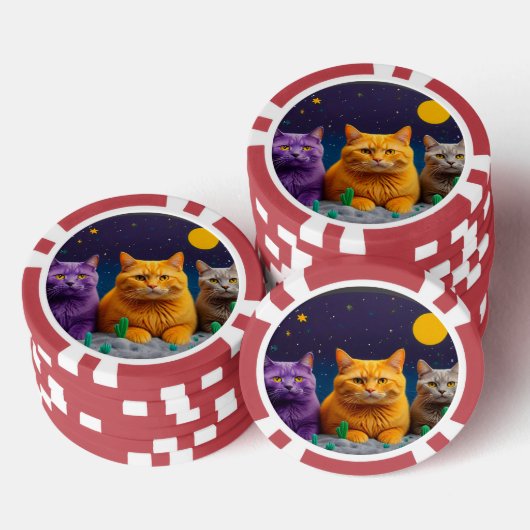 Lucky Poker Chips for Cat Lovers (Opstapeling)
