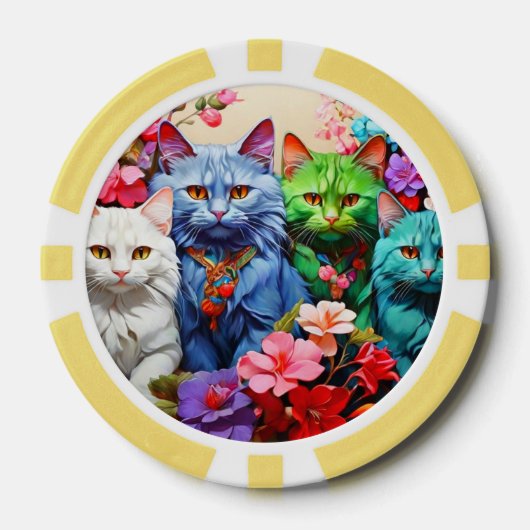 Lucky Poker Chips for Cat Lovers (Voorkant)