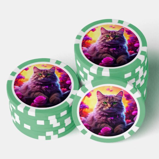 Lucky Poker Chips for Cat Lovers (Opstapeling)