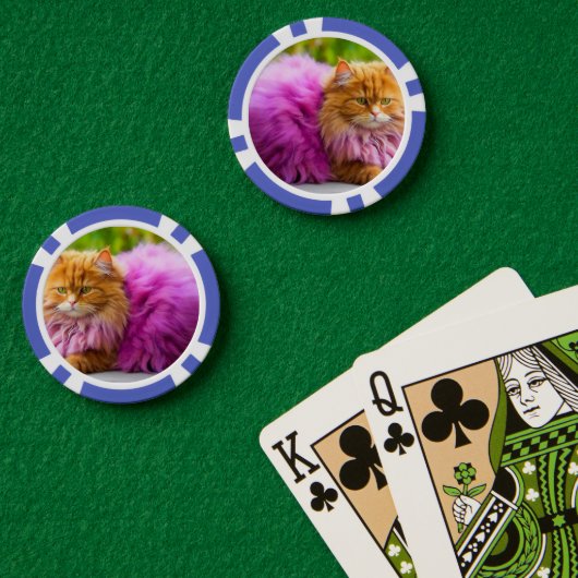 Lucky Poker Chips for Cat Lovers (Pokertafel (Dubbel))