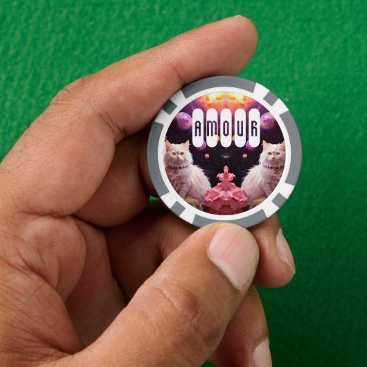 Lucky Poker Chips for Cat Lovers (Hand)