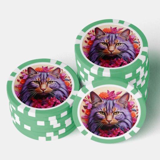 Lucky Poker Chips for Cat Lovers (Opstapeling)