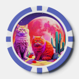 Lucky Poker Chips for Cat Lovers