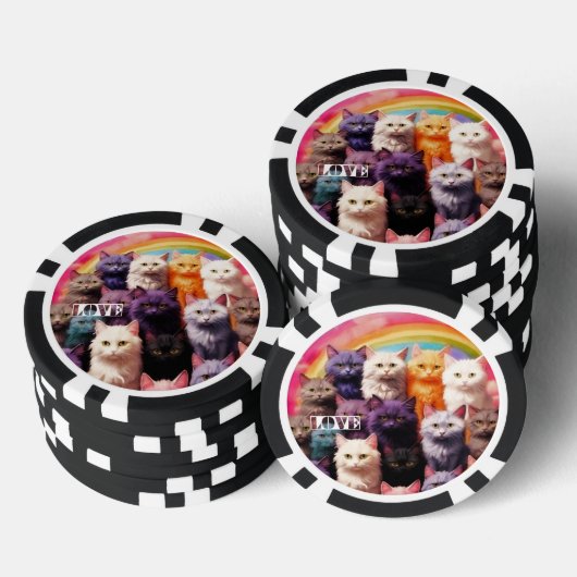 Lucky Poker Chips for Cat Lovers (Opstapeling)
